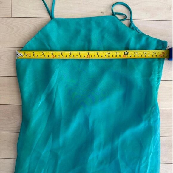 Handmade Y2K Fairycore Layered Slip Dress – Asymmetrical Hem, Green Ombre - Picture 5 of 8